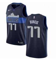 Youth Nike Dallas Mavericks 77 Luka Doncic Swingman Navy Blue NBA Jersey Statement Edition 