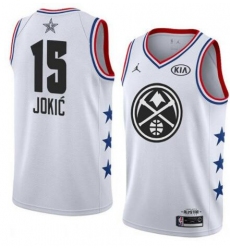 Men Denver Nuggets #15 Nikola Jokic White Basketball Jordan Swingman 2019 All Star Game Jerseys