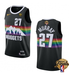 Men Denver Nuggets 27 Jamal Murray Black 2023 Finals City Edition Stitched Basketball Jersey