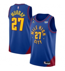Men Denver Nuggets 27 Jamal Murray Blue 2022 23 Statement Edition With NO 6 Patch Stitched Jersey