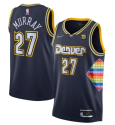Men Denver Nuggets 27 Jamal Murray Navy 2021 22 City Edition 75th Anniversary Stitched Jersey