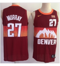 Men Denver Nuggets 27 Jamal Murray Red 2021 City Edition NBA Swingman Jersey With The Sponsor Logo