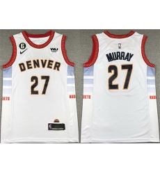 Men Denver Nuggets 27 Jamal Murray Silver 2022 23 City Edition With NO 6 Patch Stitched Jersey