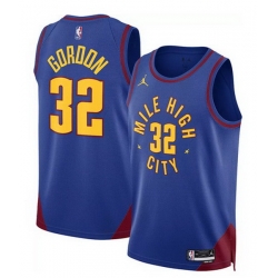 Men Denver Nuggets  32 Aaron Gordon Blue Statement Edition Stitched Basketball Jersey