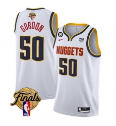 Men Denver Nuggets 50 Aaron Gordon White 2023 Finals Association Edition With NO 6 Patch Stitched Basketball Jersey