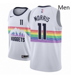Men NBA 2018 19 Denver Nuggets 11 Monte Morris City Edition White Jersey 