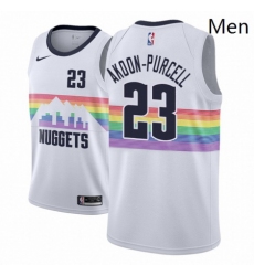 Men NBA 2018 19 Denver Nuggets 23 DeVaughn Akoon Purcell City Edition White Jersey 