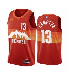 Men Nike Denver Nuggets 13 R J  Hampton Red NBA Swingman 2020 21 City Edition Jersey
