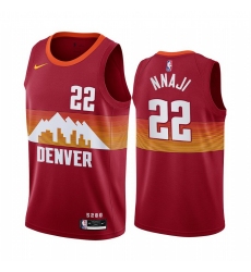 Men Nike Denver Nuggets 22 Zeke Nnaji Red NBA Swingman 2020 21 City Edition Jersey