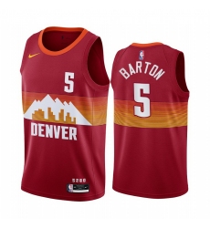 Men Nike Denver Nuggets 5 Will Barton Red NBA Swingman 2020 21 City Edition Jersey