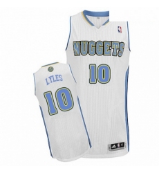 Mens Adidas Denver Nuggets 10 Trey Lyles Authentic White Home NBA Jersey 