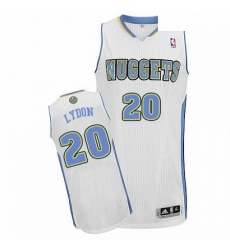 Mens Adidas Denver Nuggets 20 Tyler Lydon Authentic White Home NBA Jersey 