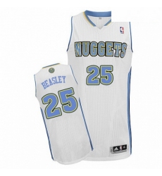 Mens Adidas Denver Nuggets 25 Malik Beasley Authentic White Home NBA Jersey