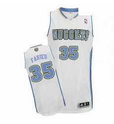 Mens Adidas Denver Nuggets 35 Kenneth Faried Authentic White Home NBA Jersey