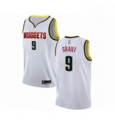 Mens Denver Nuggets 9 Jerami Grant Authentic White Basketball Jersey Association Edition 