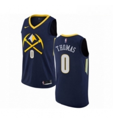 Mens Nike Denver Nuggets 0 Isaiah Thomas Swingman Navy Blue NBA Jersey City Edition 