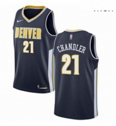 Mens Nike Denver Nuggets 21 Wilson Chandler Authentic Navy Blue Road NBA Jersey Icon Edition