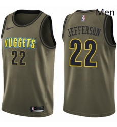 Mens Nike Denver Nuggets 22 Richard Jefferson Swingman Green Salute to Service NBA Jersey 