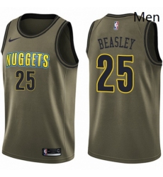 Mens Nike Denver Nuggets 25 Malik Beasley Swingman Green Salute to Service NBA Jersey
