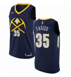 Mens Nike Denver Nuggets 35 Kenneth Faried Authentic Navy Blue NBA Jersey City Edition