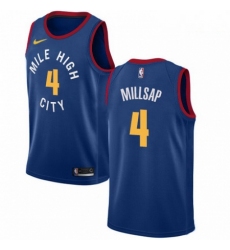 Mens Nike Denver Nuggets 4 Paul Millsap Swingman Light Blue Alternate NBA Jersey Statement Edition 