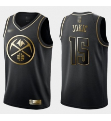 Nuggets #15 Nikola Jokic Black Gold Basketball Swingman Limited Edition Jersey