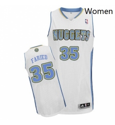 Womens Adidas Denver Nuggets 35 Kenneth Faried Authentic White Home NBA Jersey