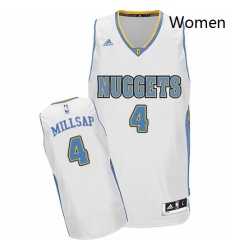 Womens Adidas Denver Nuggets 4 Paul Millsap Swingman White Home NBA Jersey 