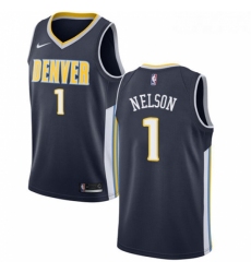 Womens Nike Denver Nuggets 1 Jameer Nelson Authentic Navy Blue Road NBA Jersey Icon Edition 