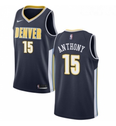 Womens Nike Denver Nuggets 15 Carmelo Anthony Authentic Navy Blue Road NBA Jersey Icon Edition