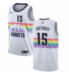 Womens Nike Denver Nuggets 15 Carmelo Anthony Swingman White NBA Jersey City Edition