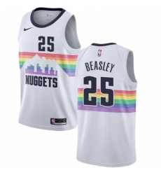Womens Nike Denver Nuggets 25 Malik Beasley Swingman White NBA Jersey City Edition