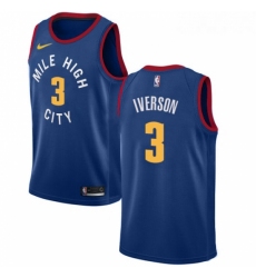 Womens Nike Denver Nuggets 3 Allen Iverson Swingman Light Blue Alternate NBA Jersey Statement Edition