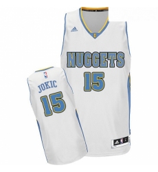 Youth Adidas Denver Nuggets 15 Nikola Jokic Swingman White Home NBA Jersey