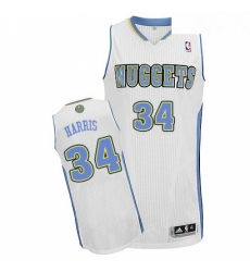 Youth Adidas Denver Nuggets 34 Devin Harris Authentic White Home NBA Jersey 