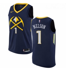 Youth Nike Denver Nuggets 1 Jameer Nelson Swingman Navy Blue NBA Jersey City Edition 