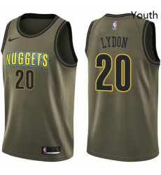 Youth Nike Denver Nuggets 20 Tyler Lydon Swingman Green Salute to Service NBA Jersey 