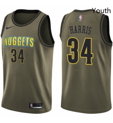 Youth Nike Denver Nuggets 34 Devin Harris Swingman Green Salute to Service NBA Jersey 