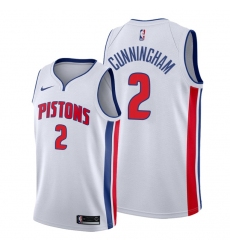 Men Detroit Pistons 2 Cade Cunningham White Jersey 2021 NBA Jersey