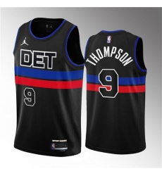 Men Detroit Pistons 9 Ausar Thompson Black 2023 Draft Statement Edition Stitched Basketball Jersey
