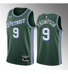 Men Detroit Pistons 9 Ausar Thompson Green 2023 Draft City Edition Stitched Basketball Jersey