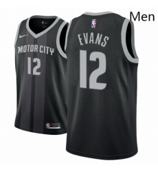 Men NBA 2018 19 Detroit Pistons 12 Keenan Evans City Edition Black Jersey 