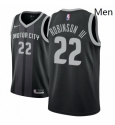 Men NBA 2018 19 Detroit Pistons 22 Glenn Robinson III City Edition Black Jersey 