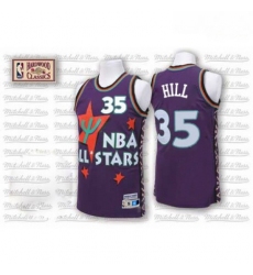 Mens Adidas Detroit Pistons 35 Grant Hill Swingman Purple 1995 All Star Throwback NBA Jersey