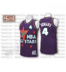 Mens Adidas Detroit Pistons 4 Joe Dumars Swingman Purple 1995 All Star Throwback NBA Jersey