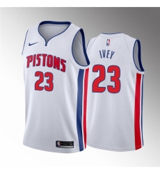 Men's Detroit Pistons #23 Jaden Ivey 2020-21 White Association Edition Stitched Jersey
