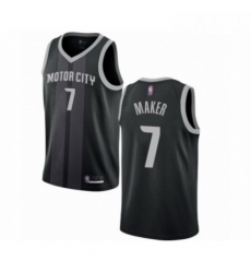 Mens Detroit Pistons 7 Thon Maker Authentic Black Basketball Jersey City Edition 