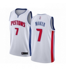 Mens Detroit Pistons 7 Thon Maker Authentic White Basketball Jersey Association Edition 