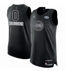 Mens Nike Detroit Pistons 0 Andre Drummond Authentic Black 2018 All Star Game NBA Jersey