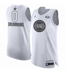 Mens Nike Detroit Pistons 0 Andre Drummond Authentic White 2018 All Star Game NBA Jersey
